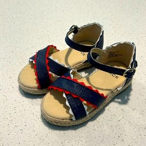 Janie and Jack Red White & Blue Toddler Girl Sandals